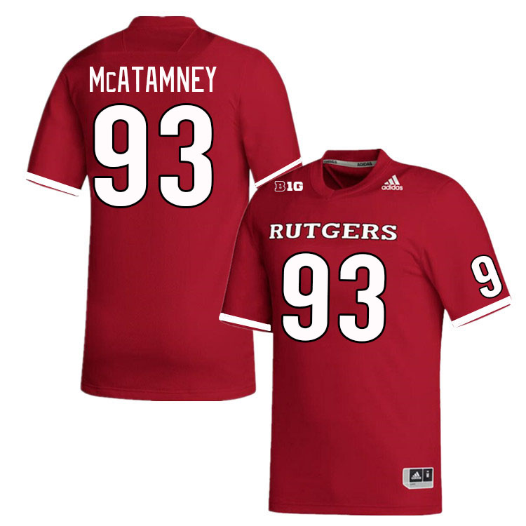 Men #93 Jude McAtamney Rutgers Scarlet Knights College Football Jerseys Stitched Sale-Scarlet
